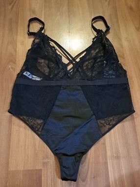 Auden Black Lace Crisscross Bodysuit